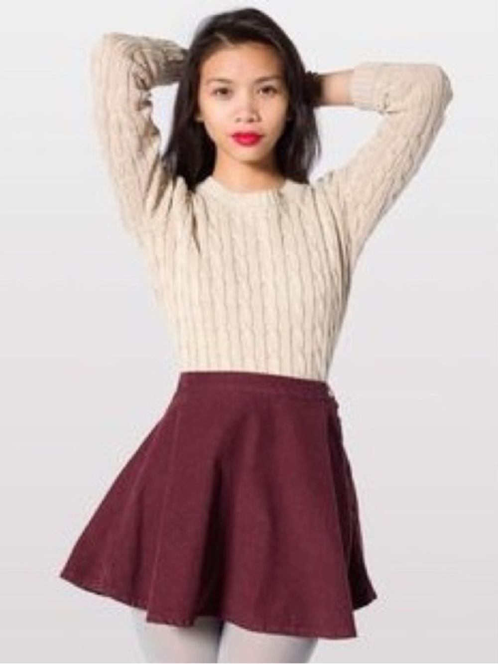 Vintage American Apparel Burgundy Corduroy Skirt
